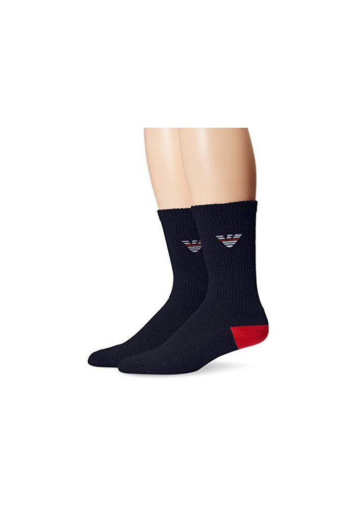 Emporio Armani Hommes Fancy Sponge Coton Pack de 2 paires de chaussettes