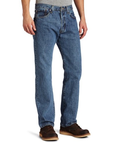 Levi's 501 Original Button Fly Medium Stonewashed Bleu Jeans  501-0193 Hommes