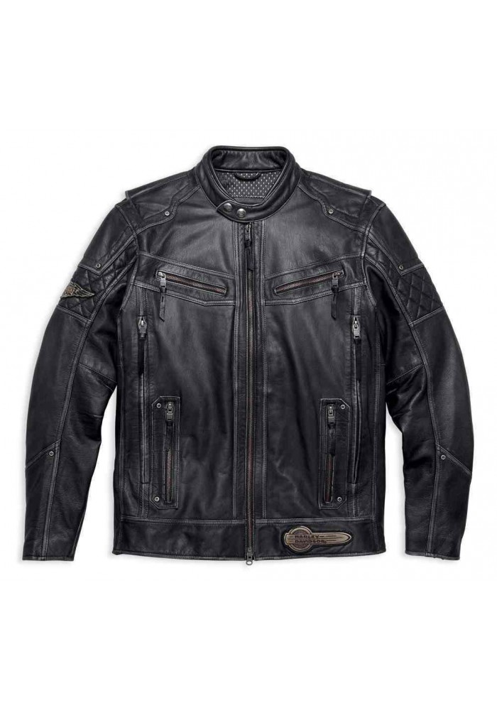 Blouson Harley Davidson Homme / Tifton Distressed en Cuir Noir 9713817VM Blouson Harley Davidson Homme / Tifton Distressed en Cuir Noir 9713817VM
