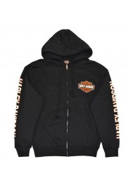 Harley Davidson Homme Sweatshirt à Capuche, Bar &amp; Shield Zip Noir  30299142