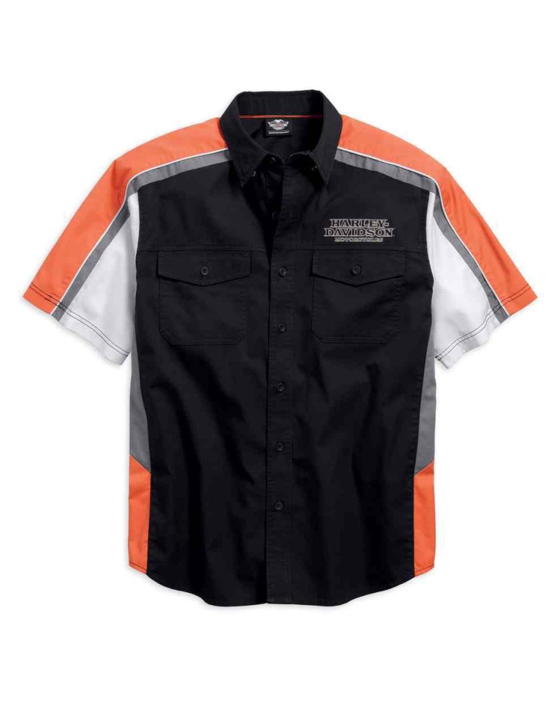 Harley Davidson Homme Performance Vented Pinstripe Flames  Chemise 99046-16VM
