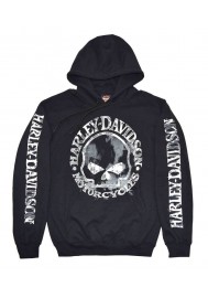 Harley Davidson Homme Sweatshirt Willie G Skull H-D Pullover Noir 30296648