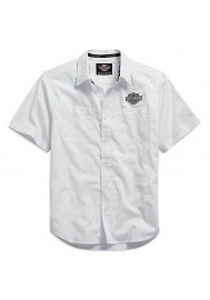 Harley Davidson Homme Logo Manches Courtes    Chemise Blanche. 99014-15VM