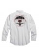 Harley Davidson Homme Pinstripe Flames Chemise Manches Longues Blanche 99047-16VM