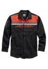 Harley Davidson Manches Longues Button Chemise Noir/Orange. 99010-15VM