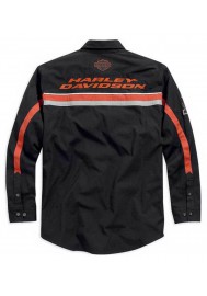 Harley Davidson Manches Longues Button Chemise Noir/Orange. 99010-15VM