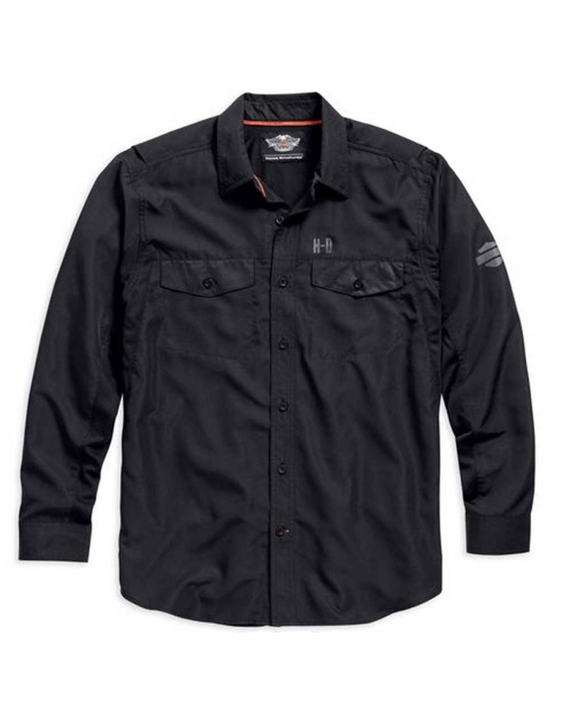 Harley Davidson Manches Longues Performance Button Front  Chemise, Noir. 99018-15VM