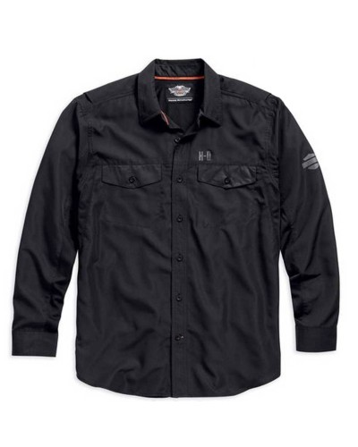 Harley Davidson Manches Longues Performance Button Front  Chemise, Noir. 99018-15VM