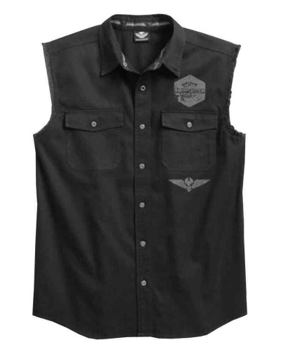 Harley Davidson Homme Sinister Skull Sans Manches Blowout, Noir 96151-16VM