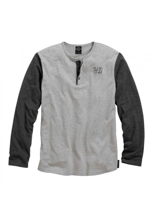 Harley Davidson Homme Black Label Core  Vintage Henley 99044-16VM