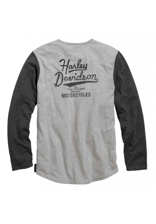 Harley Davidson Homme Black Label Core  Vintage Henley 99044-16VM