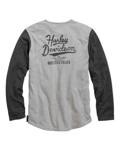 Harley Davidson Homme Black Label Core  Vintage Henley 99044-16VM