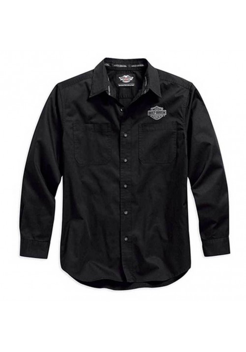 Harley Davidson Homme Logo  Chemise Manches Longues, Noir. 99011-15VM
