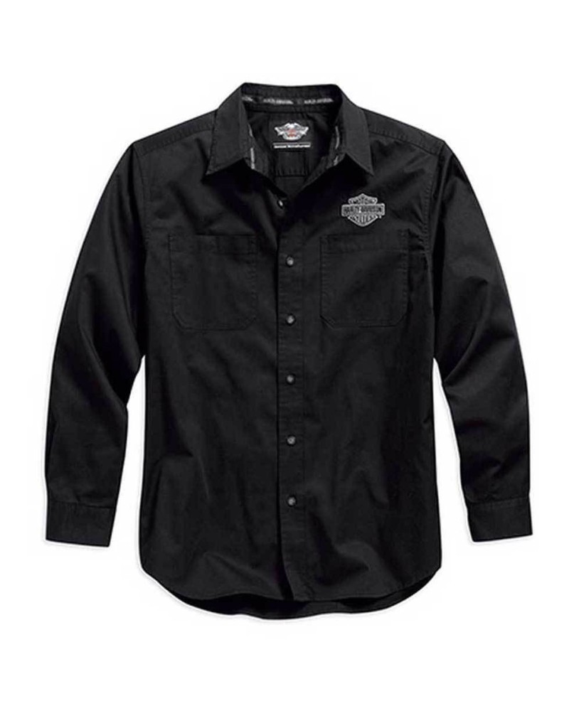 Harley Davidson Homme Logo  Chemise Manches Longues, Noir. 99011-15VM