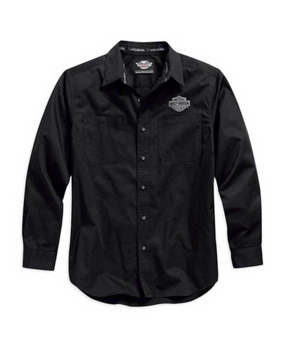 Harley Davidson Homme Logo  Chemise Manches Longues, Noir. 99011-15VM