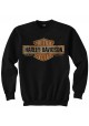 Harley Davidson Homme Elongated Bar &amp; Shield Pullover Col Rond Sweatshirt, Noir
