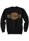 Harley Davidson Homme Elongated Bar & Shield Pullover Col Rond Sweatshirt, Noir