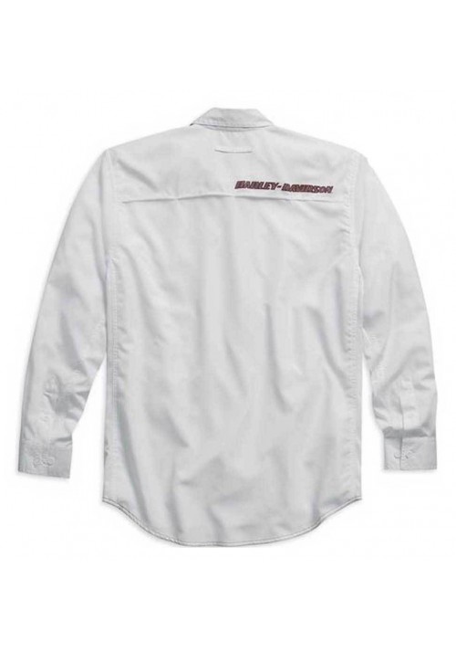Harley Davidson Manches Longues Performance Button Front  Chemise Blanche. 99016-15VM