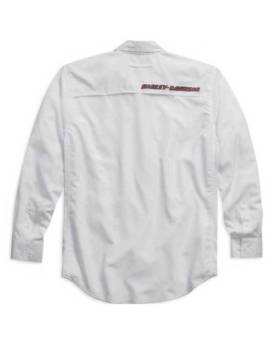 Harley Davidson Manches Longues Performance Button Front  Chemise Blanche. 99016-15VM