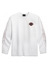 Harley Davidson Homme Bar & Shield Flames Manches Longues Blanc 99125-10VM