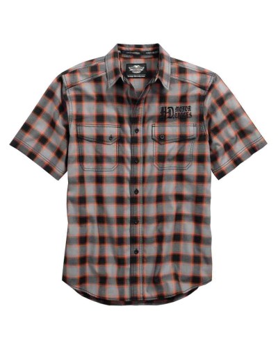 Harley Davidson Homme Cotton Oxford Plaid Chemise Manches Courtes 96415-17VM