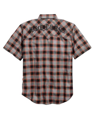 Harley Davidson Homme Cotton Oxford Plaid Chemise Manches Courtes 96415-17VM