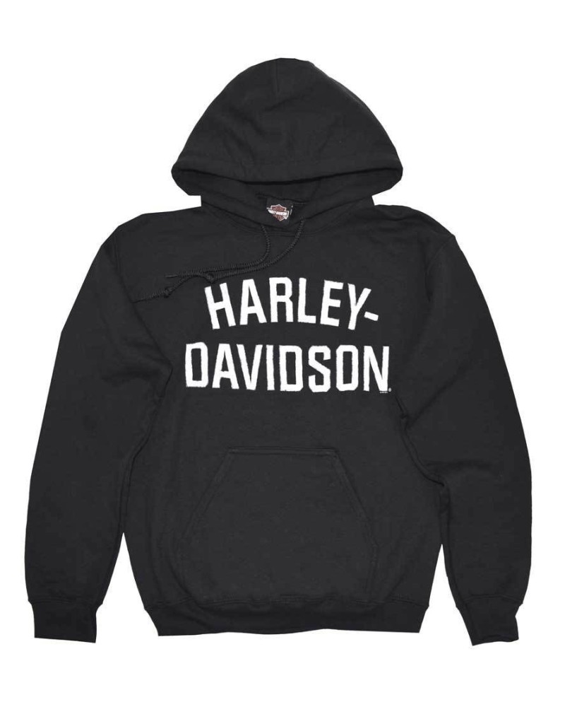 Harley Davidson Homme Heritage Pullover Sweatshirt à Capuche Noir  30296635