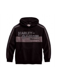 Harley Davidson Homme Prestige Sweatshirt à Capuche Noir & Gris 99128-10VM