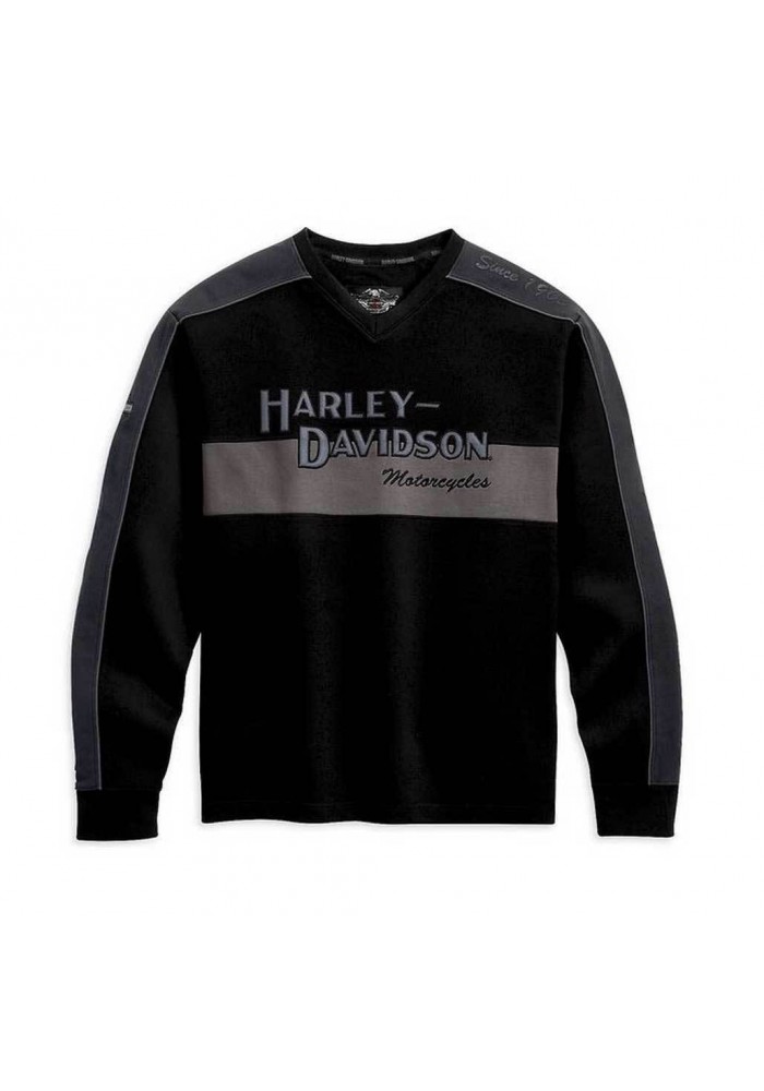 Harley Davidson Homme Prestige Manches Longues Noir &amp; Gris 99127-10VM