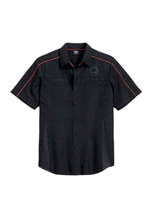Harley Davidson Homme  Chemise, Vented Performance Willie G Skull, Noir 99034-15VM