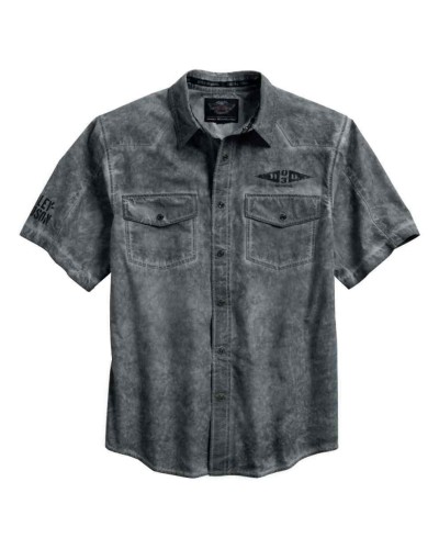 Harley Davidson Homme Sinister Winged Skull Distressed   Chemise 96149-16VM