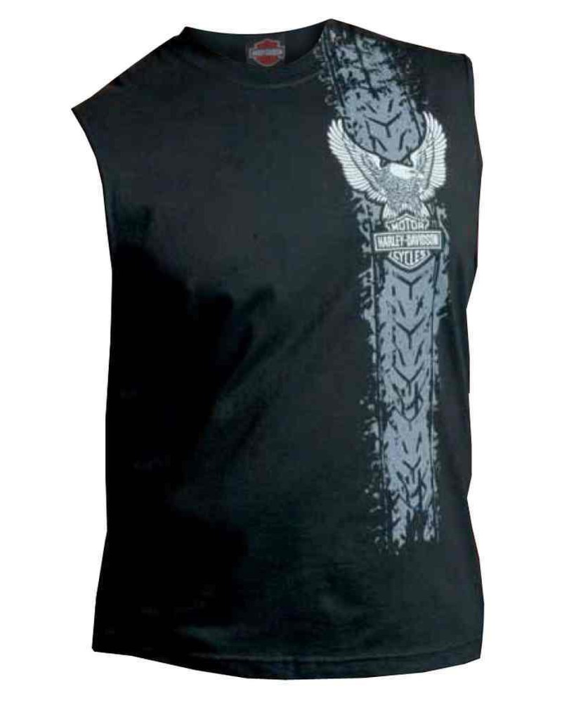Harley Davidson Homme Up-Wing Eagle Tire s Sans Manches Muscle Noir