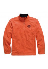 Harley Davidson Homme 1/4-Zip Manches Longues Logo Polaire Chemise, Orange. 99002-15VM