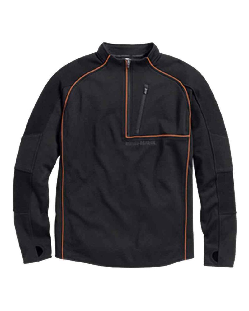 Harley Davidson Homme Athletic Rouge  Pullover, Noir/Orange 96090-16VM