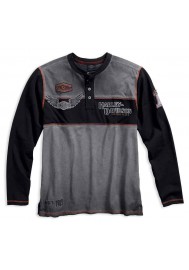 Harley Davidson Homme Iron Block Manches Longues Henley 99007-17VM