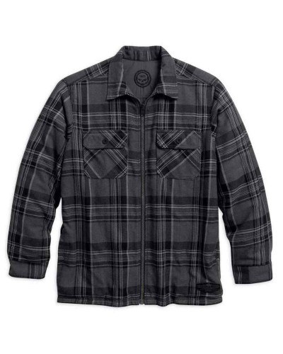 Harley Davidson Homme Reversible Flannel Plaid  Chemise Veste, Gris 96054-16VM