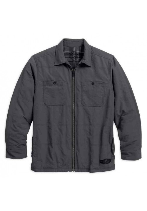 Harley Davidson Homme Reversible Flannel Plaid  Chemise Veste, Gris 96054-16VM