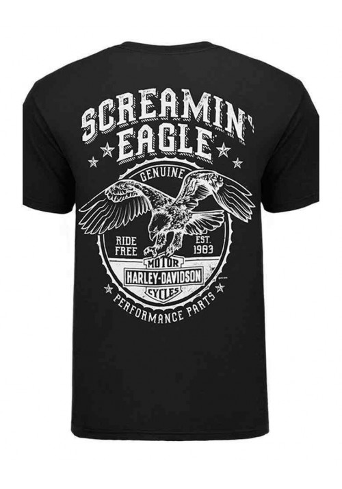 Harley Davidson Homme Eagle Bottle Cap T-Shirt Manches Courtes HARLMT0233