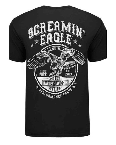 Harley Davidson Homme Eagle Bottle Cap T-Shirt Manches Courtes HARLMT0233