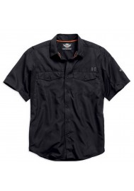Harley Davidson Homme Stay Cool Performance Manches courtes Button Chemise, Noir. 99017-15VM