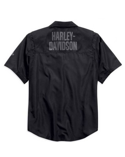 Harley Davidson Homme Stay Cool Performance Manches courtes Button  Chemise, Noir. 99017-15VM