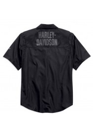 Harley Davidson Homme Stay Cool Performance Manches courtes Button Chemise, Noir. 99017-15VM