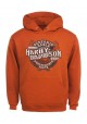 Harley Davidson Homme Eagle The Legend Sweatshirt, Orange HARLMS0063