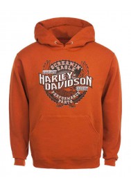 Harley Davidson Homme Eagle The Legend Sweatshirt, Orange HARLMS0063