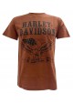 Harley Davidson Homme Born To Ride Eagle Manches Courtes Graphic T-Shirt, Orange