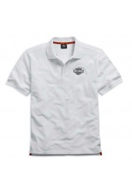 Harley Davidson Homme Polo, Brodée Rouge Bar &amp; Shield Blanc 99008-15VM