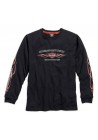 Harley Davidson Homme Pinstripe Flames Manches Longues, Noir 99036-16VM