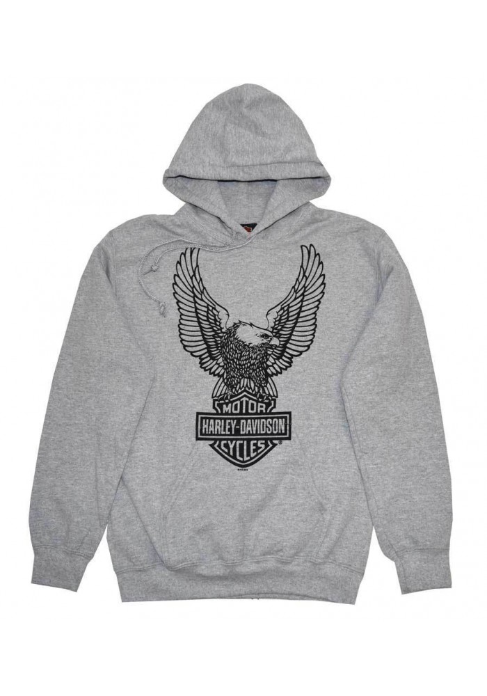 Harley Davidson Homme Pullover Sweatshirt à Capuche, H-D Eagle Gris 30296665