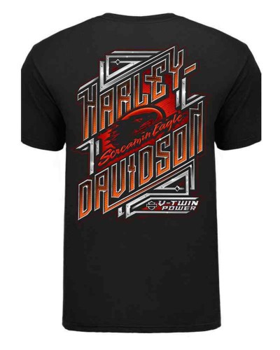 Harley Davidson Homme Eagle Uncaged T-Shirt Manches Courtes HARLMT0235