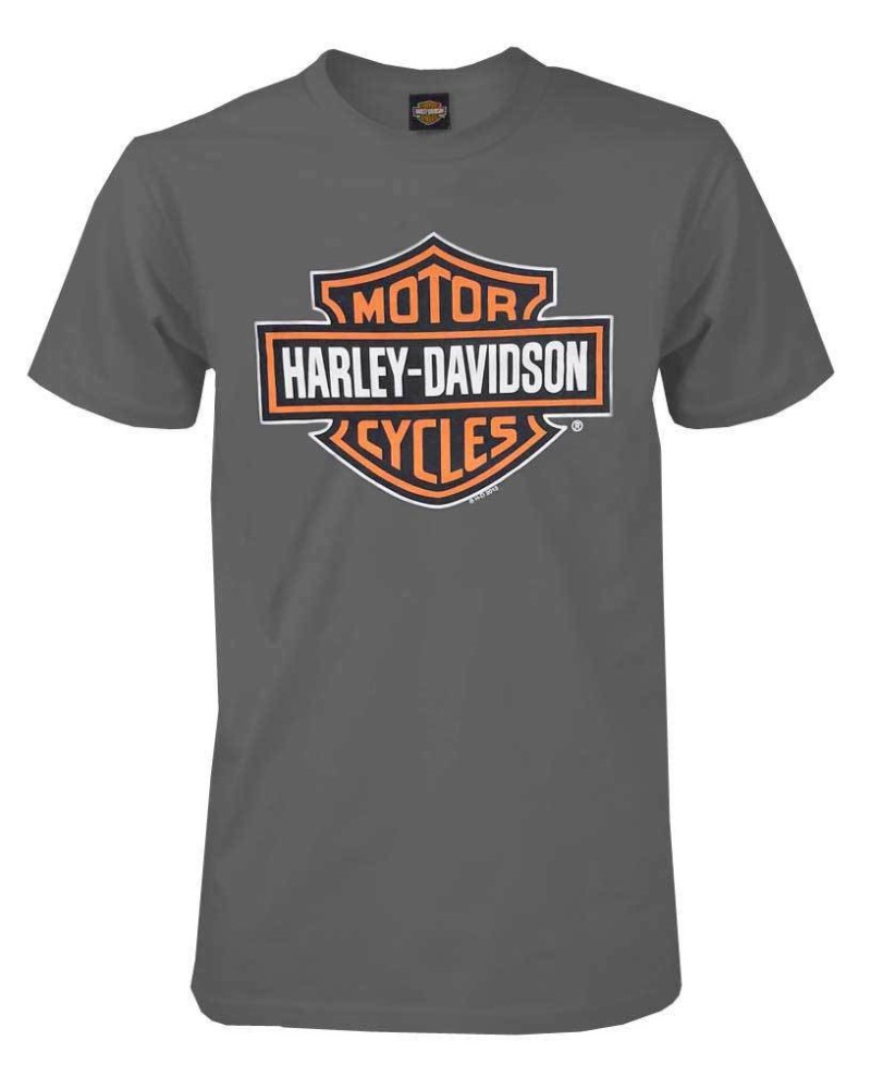 Harley Davidson Homme Bar &amp; Shield T-Shirt Manches Courtes, Charcoal  30291958